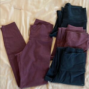 Old Navy Balance Leggings Bundle - 4  leggings: maroon and black